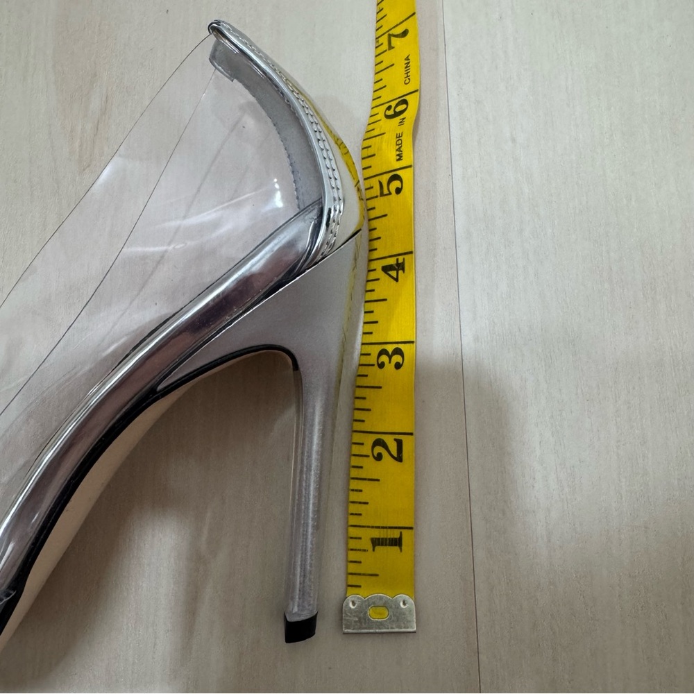 Good American Women's 7.5 Cinder-F*cking-Rella Pointed Toe Pumps Clear Silver - Picture 12 of 12